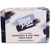 Poapoa Charcoal & Tea Tree Shea Seife, 100 g 