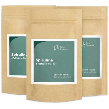 Bio Spirulina Tabletten (500 mg, 240 St), 3er Pack 